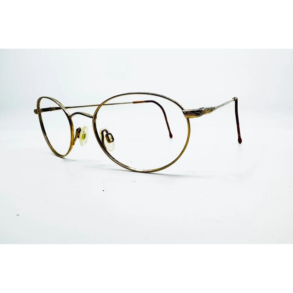 Marchon Eyeglasses Gold Super Thin 24 Titanium GEP 140 Oval Frames 48-20-140